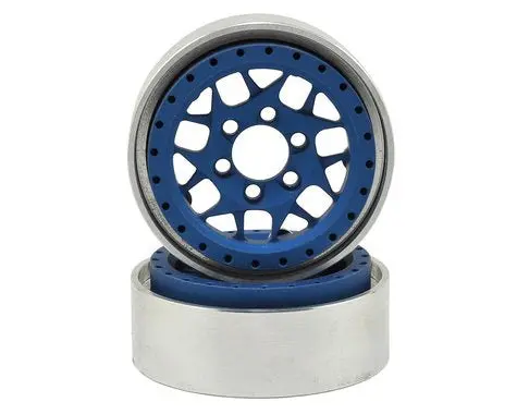 Vanquish Products Kmc Xd127 Bully 1.9 Beadlock Crawler Wheels (Blue) (2) 1