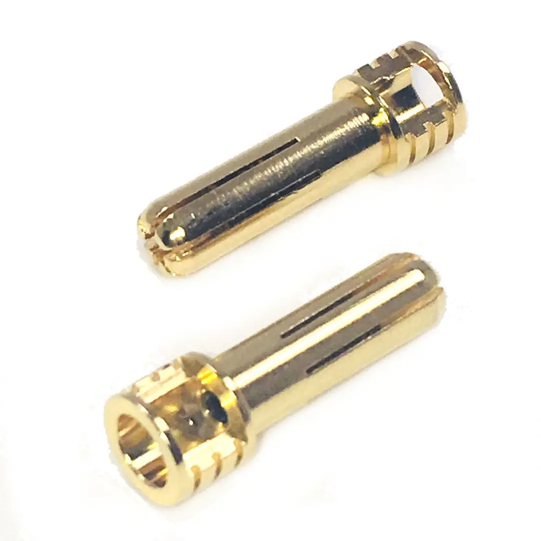 Trinity Trirev2204 5Mm Pure Copper Gold Plated Bullet Connectors, Male (2Pcs) 1