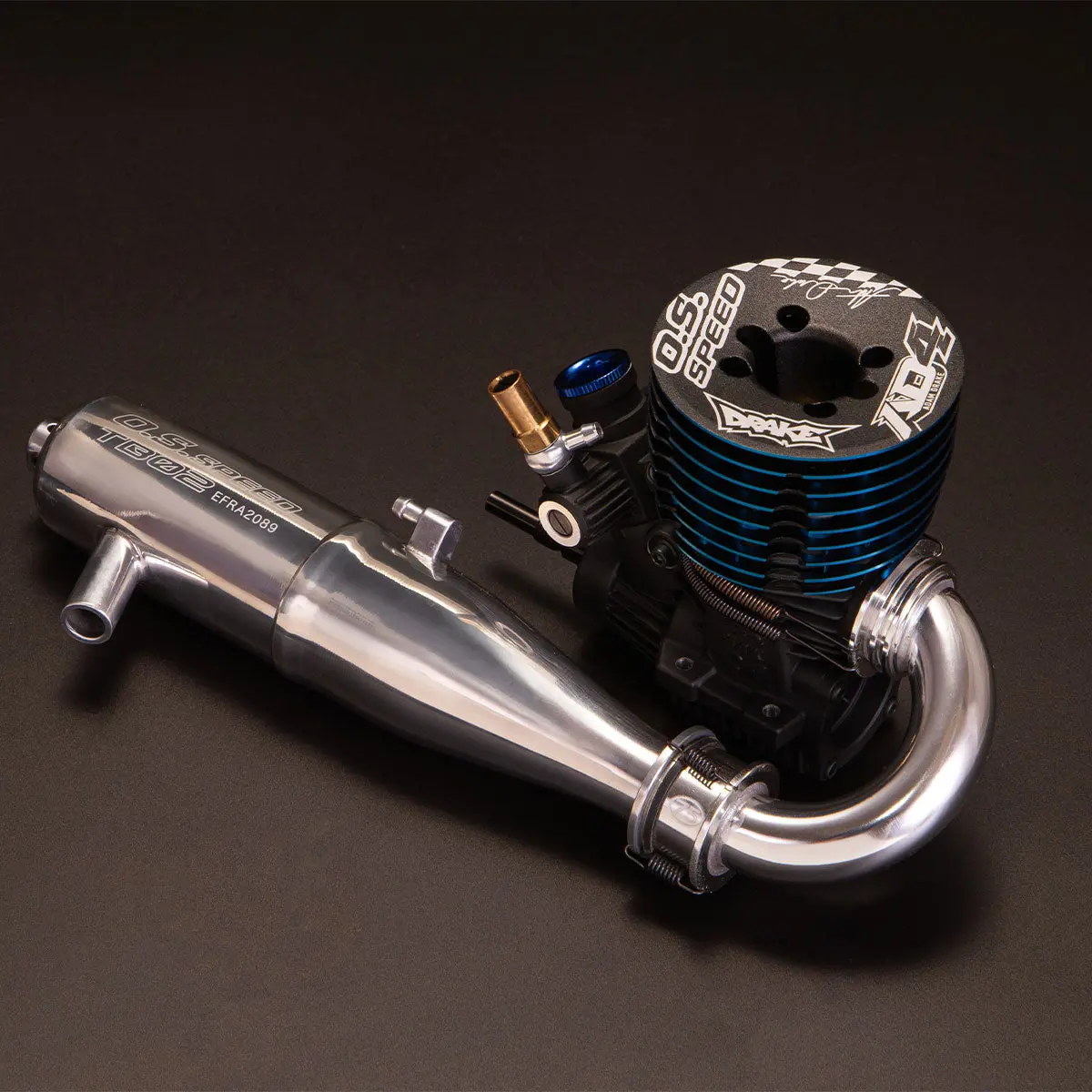 O.S. Speed 1Fh01 Adam Drake 4 (Ad4) Engine/75Mm Header/Tb02-2090Sc Pipe Combo Set With "Drake In" 1