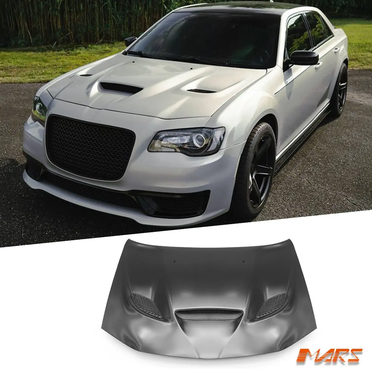 Aluminium Hellcat Style Bonnet Hood Bodykit With Air Vents For Chrysler 300 Lx 2012-2021 & Srt 1