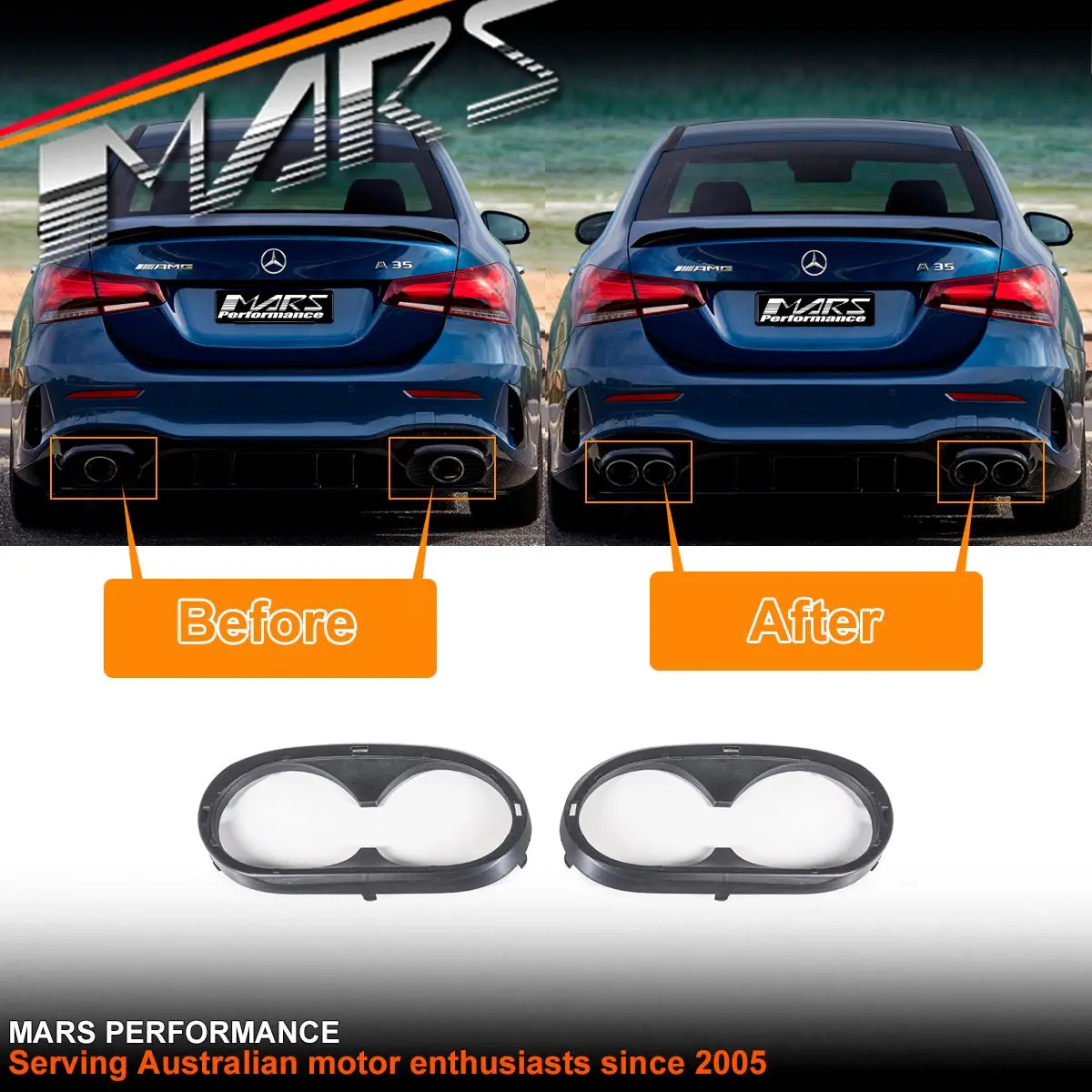 Amg Cla45 & A45 Style Exhaust Tips Trim For Mercedes-Benz Cla C118 W118 Cla35 & W177 V177 A35 2018-2025 1