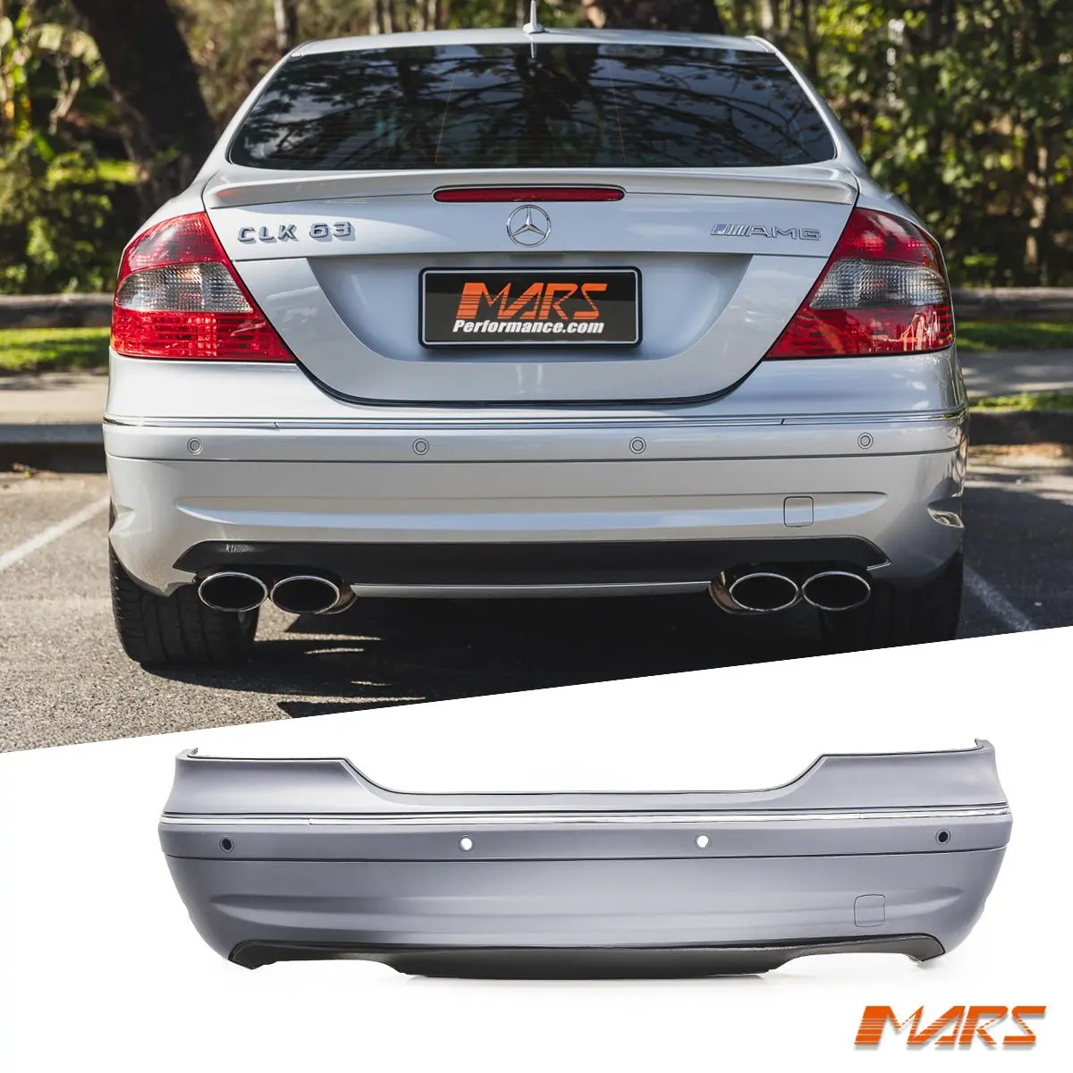 Amg Clk63 Style Rear Bumper Bar & Diffuser For Mercedes-Benz Clk Class W209 C209 Coupe 1