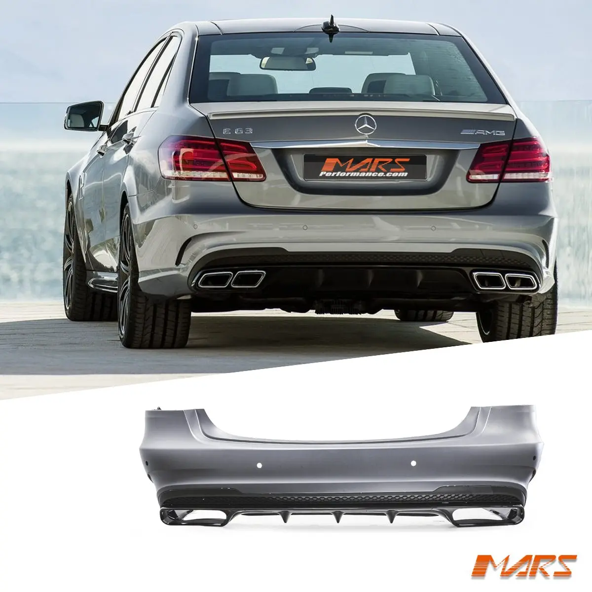 Amg E63-S Style Rear Bumper Bar Bodykit & Diffuser For Mercedes-Benz E-Class Sedan W212 2014-2016 1