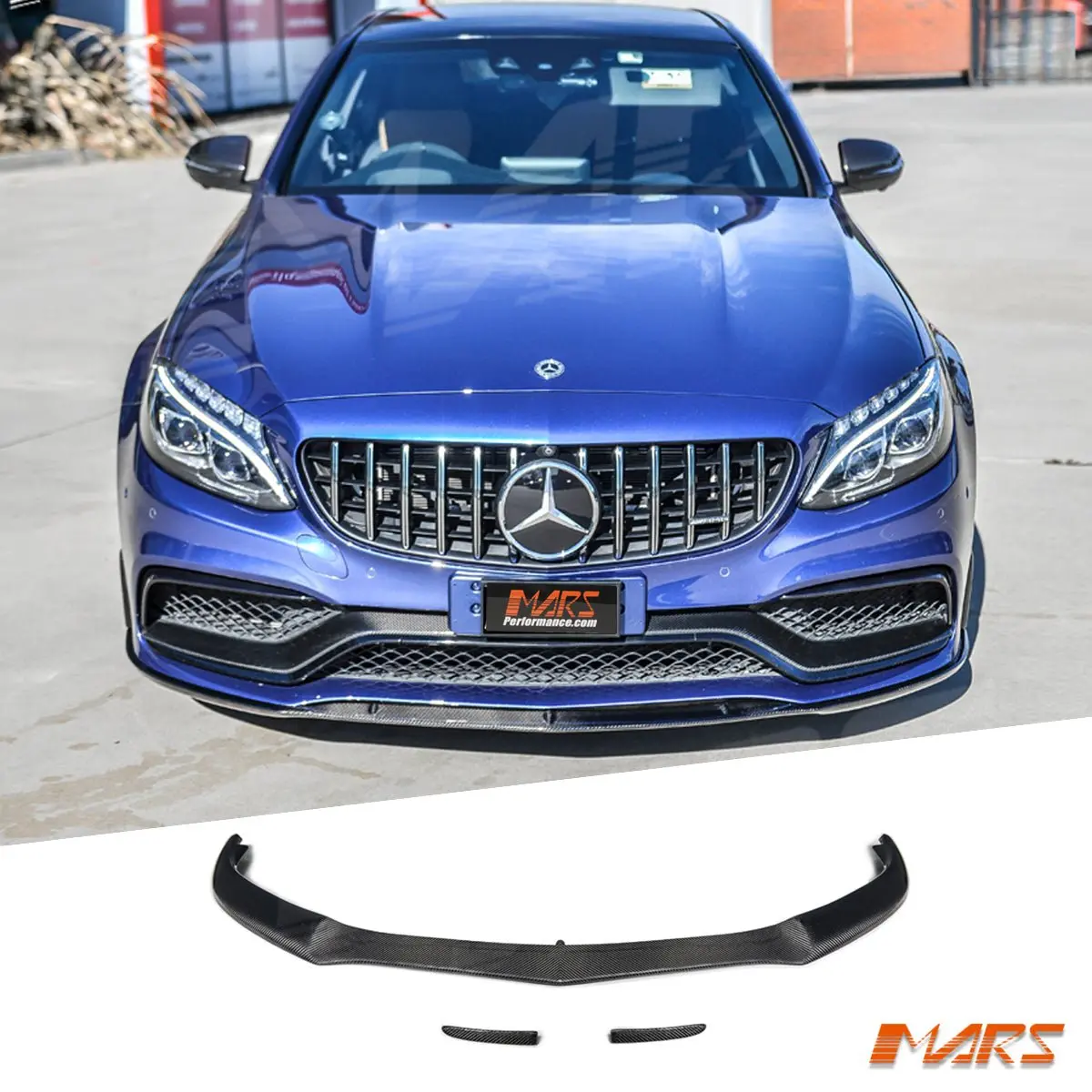 Amg Edition 1 Style Carbon Fibre Front Bumper Bar Lip Spoiler Bodykit For Mercedes-Benz C63 & C63-S W205 Sedan & S205 Wagon 2015-2021 1