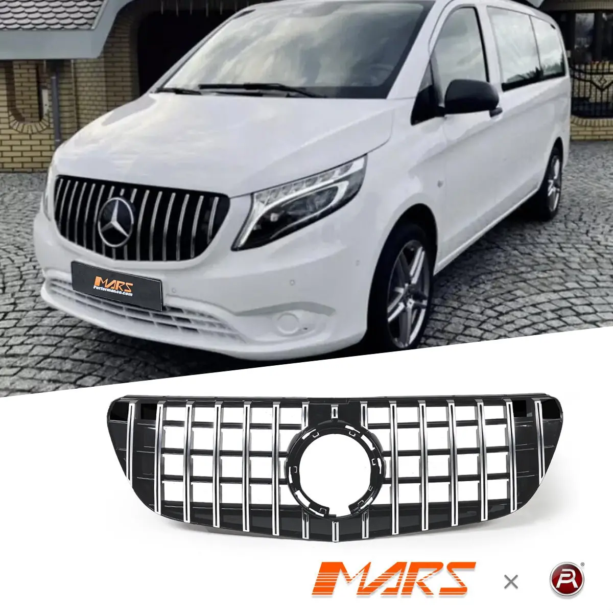 Amg Panamericana Style Front Bumper Bar Grill Grille Bodykit For Mercedes-Benz W447 Vito & Valente 2021-2024 1