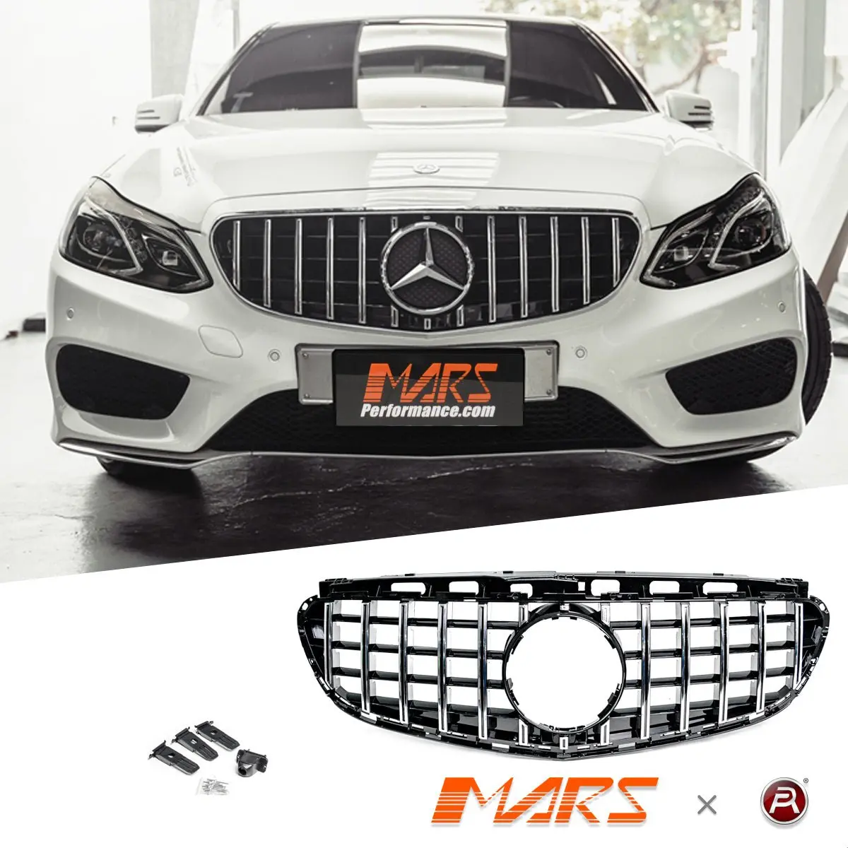 Amg Panamericana Style Front Bumper Bar Grille Grill Bodykit For Mercedes-Benz E-Class W212 2014-2016 1