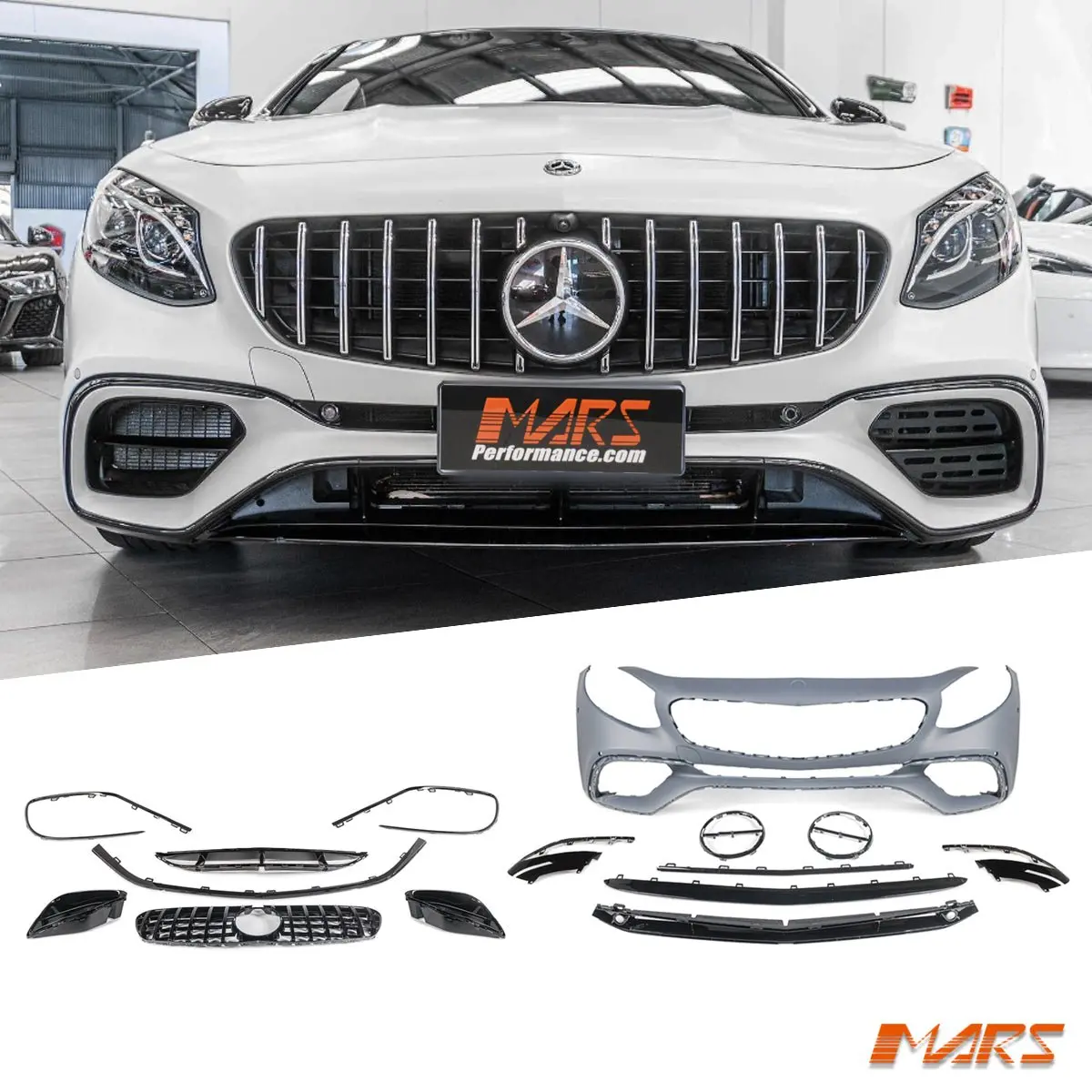 Amg S63 Style Front Bumper Bar Bodykit With Grill For Mercedes-Benz S-Class Coupe W217 C217 2015-2021 1