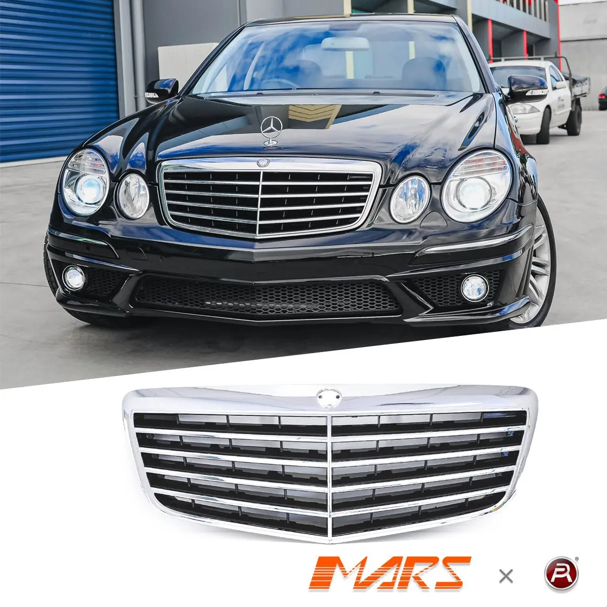 Amg Style Front Bumper Bar Grille Grill Bodykit For Mercedes-Benz E-Class W211 Facelift 2007-2008 & E63 1