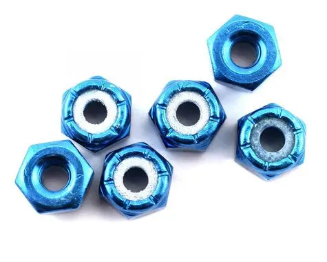 Team Associated 6943 8/32 Aluminum Locknut (Blue Anodized) (6) 1