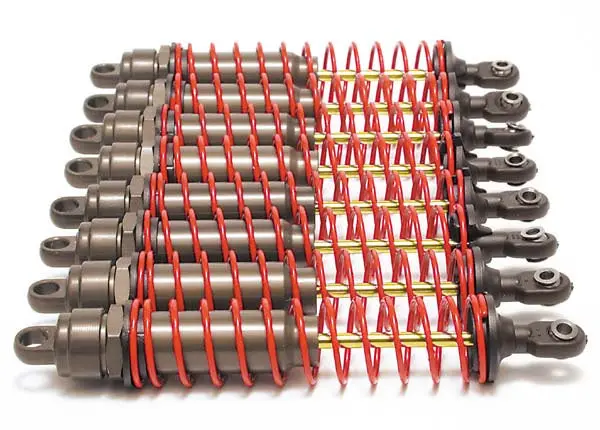 Traxxas 4962 - Big Bore Shocks (Xx-Long) (Hard-Anodized & Ptfe-Coated T6 Aluminum) (Assembled) W/ Red Springs, Tin Shafts (8 Pack) 1