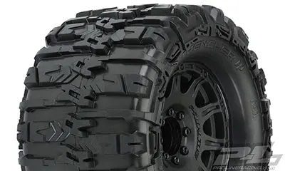 Pro Line 10155-10 Trencher Hp Belted 3.8" Pre-Mounted Truck Tires (2) (Black) (M2) W/Raid Wheels 1