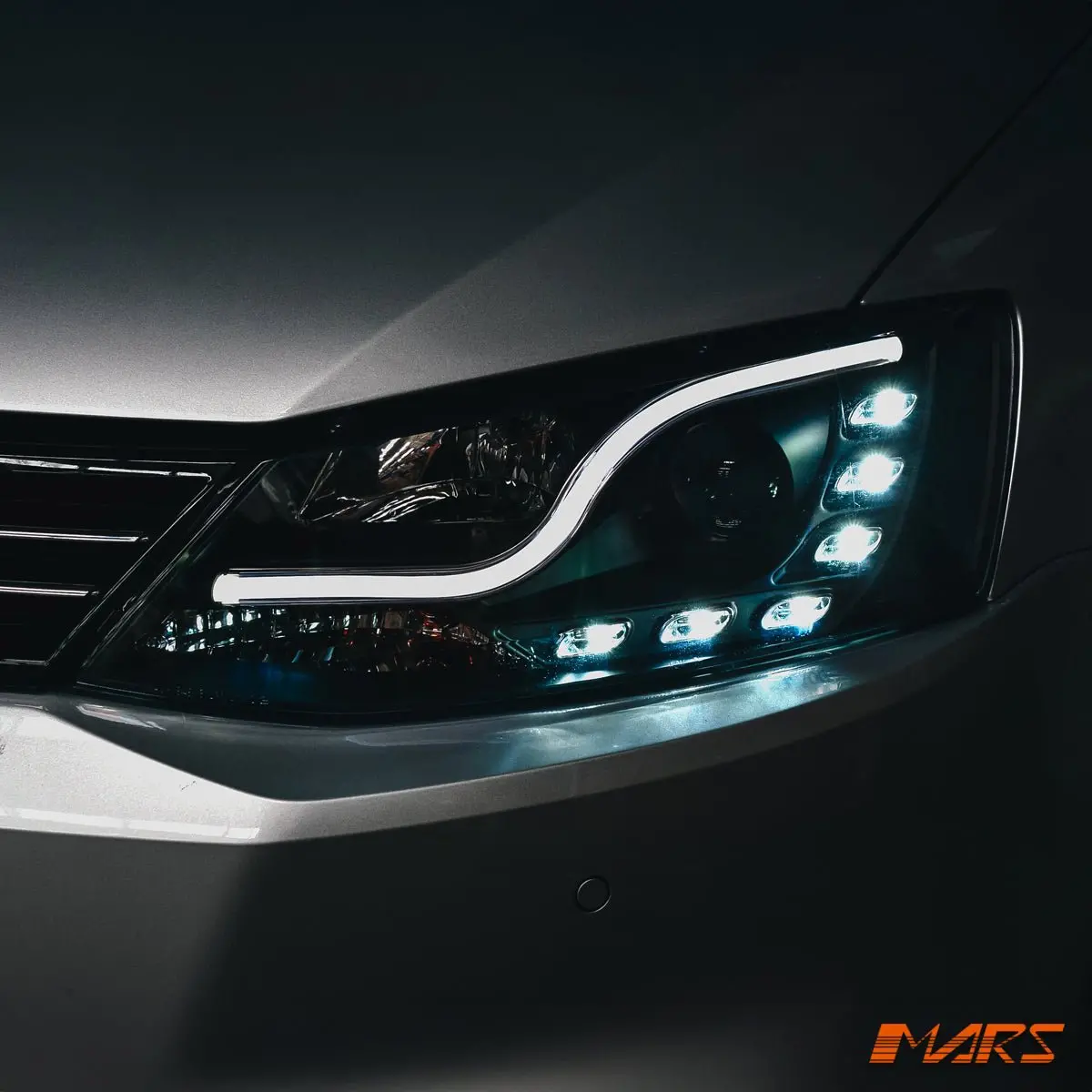 Black 3D Led Drl Projector Head Lights For Volkswagen Vw Jetta 1B 2011-2017 1