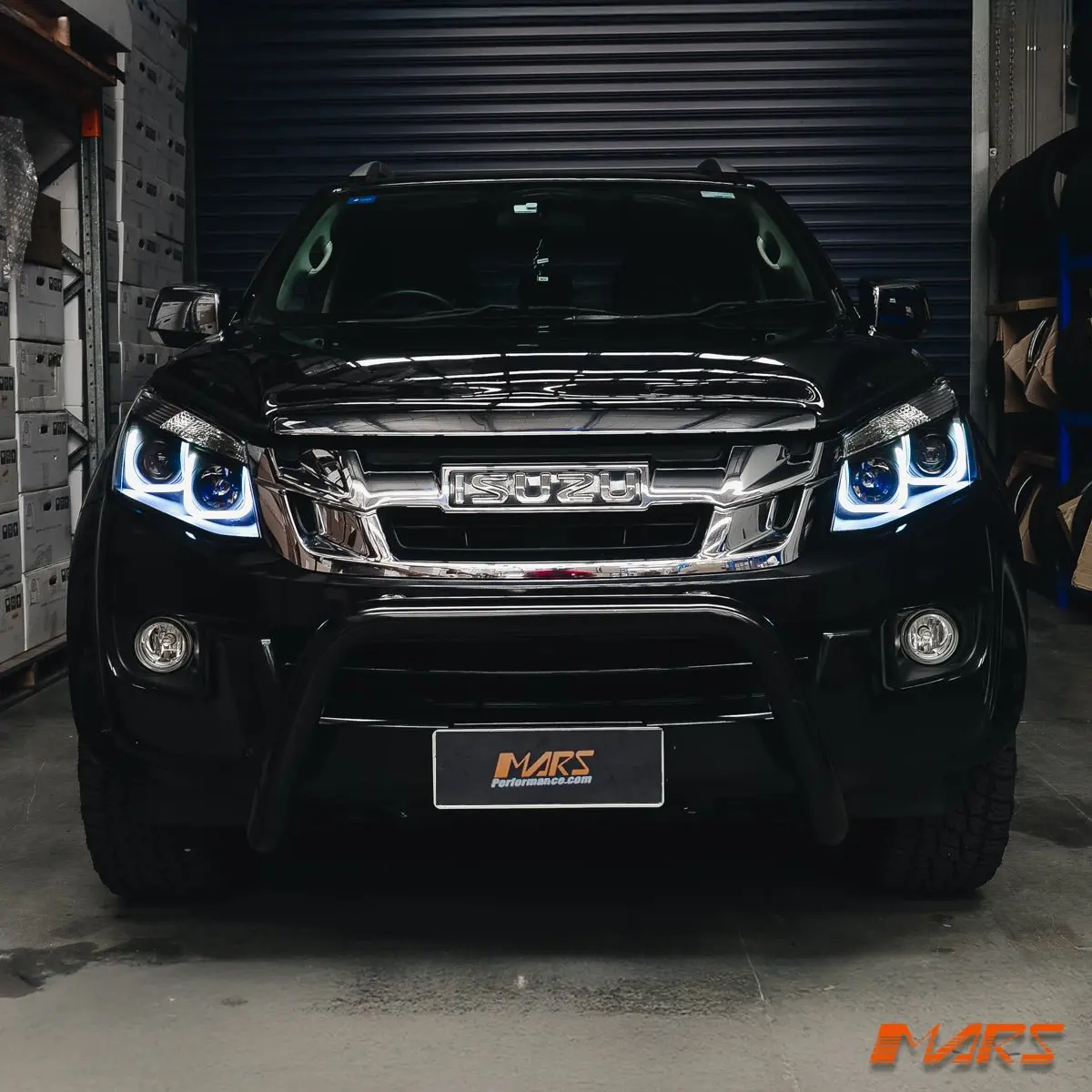 Black 3D Led Stripe & Projector Head Lights For Isuzu D-Max Ute 2012-2016 1