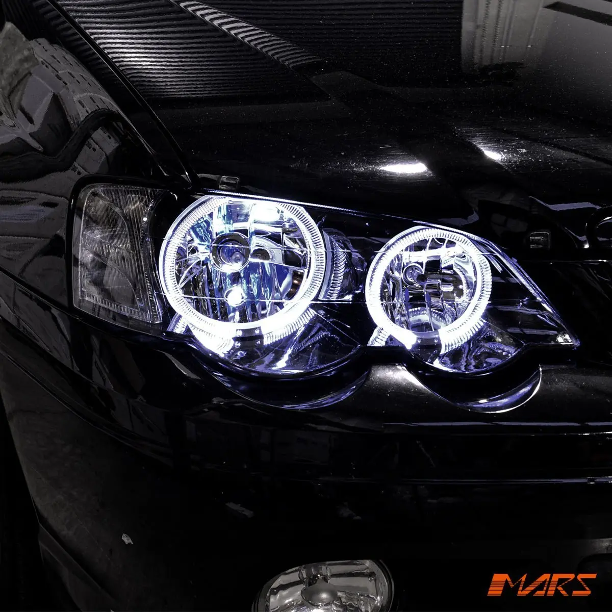 Black Angel-Eyes Halo Head Lights For Ford Falcon Fairmont Ba Bf Xr6 Turbo & Xr8 2002-2008 Sedan Ute 1