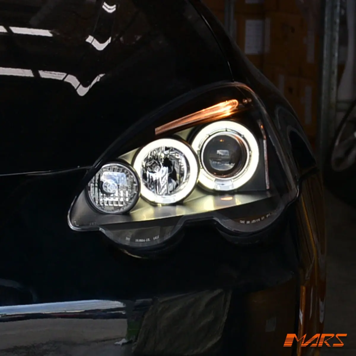 Black Angel-Eyes Projector Head Lights For Honda Integra Dc5 2001-2004 1
