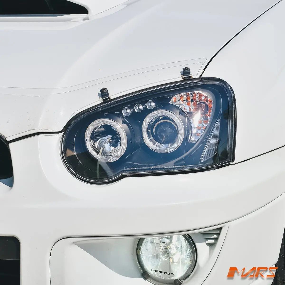 Black Angel Eyes Projector Head Lights For Subaru Impreza 2003-2005 Sedan & Wagon Blobeye Wrx Sti 1