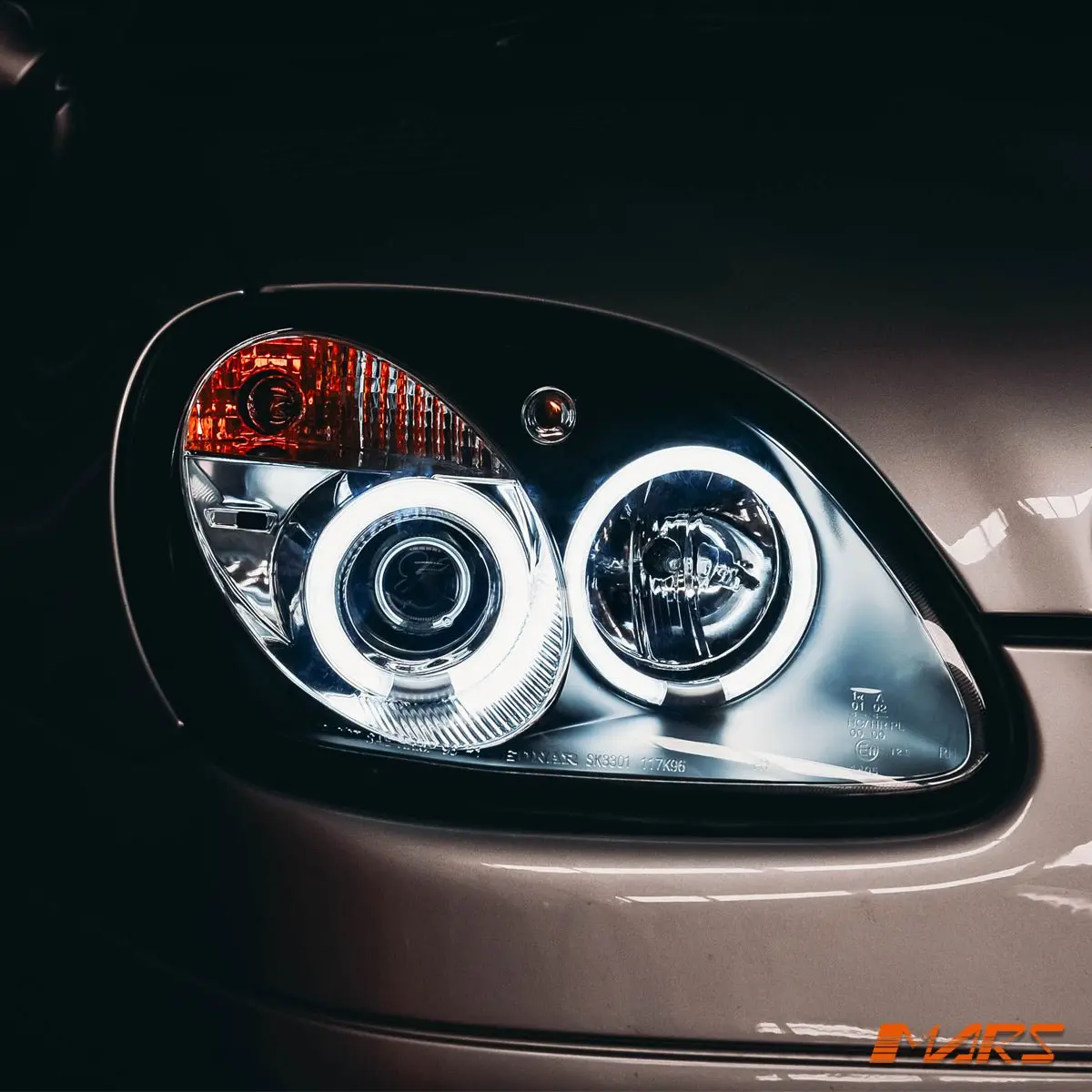 Black Ccfl Angel Eyes Head Lights For Mercedes-Benz Slk R170 1997-2004 1