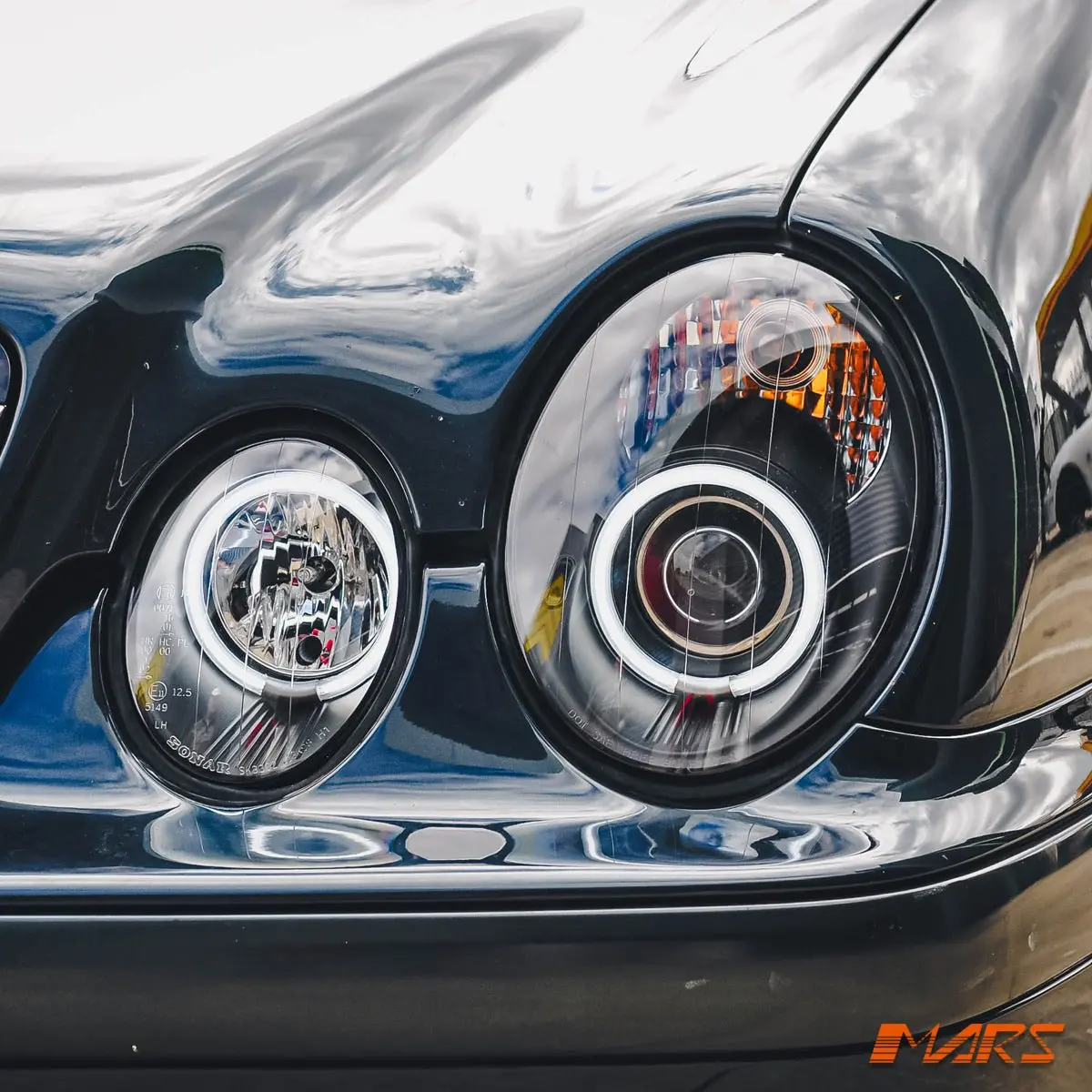 Black Ccfl Angel Eyes Prejector Head Lights For Mercedes-Benz Clk-Class W208 C208 A208 1997-2002 1