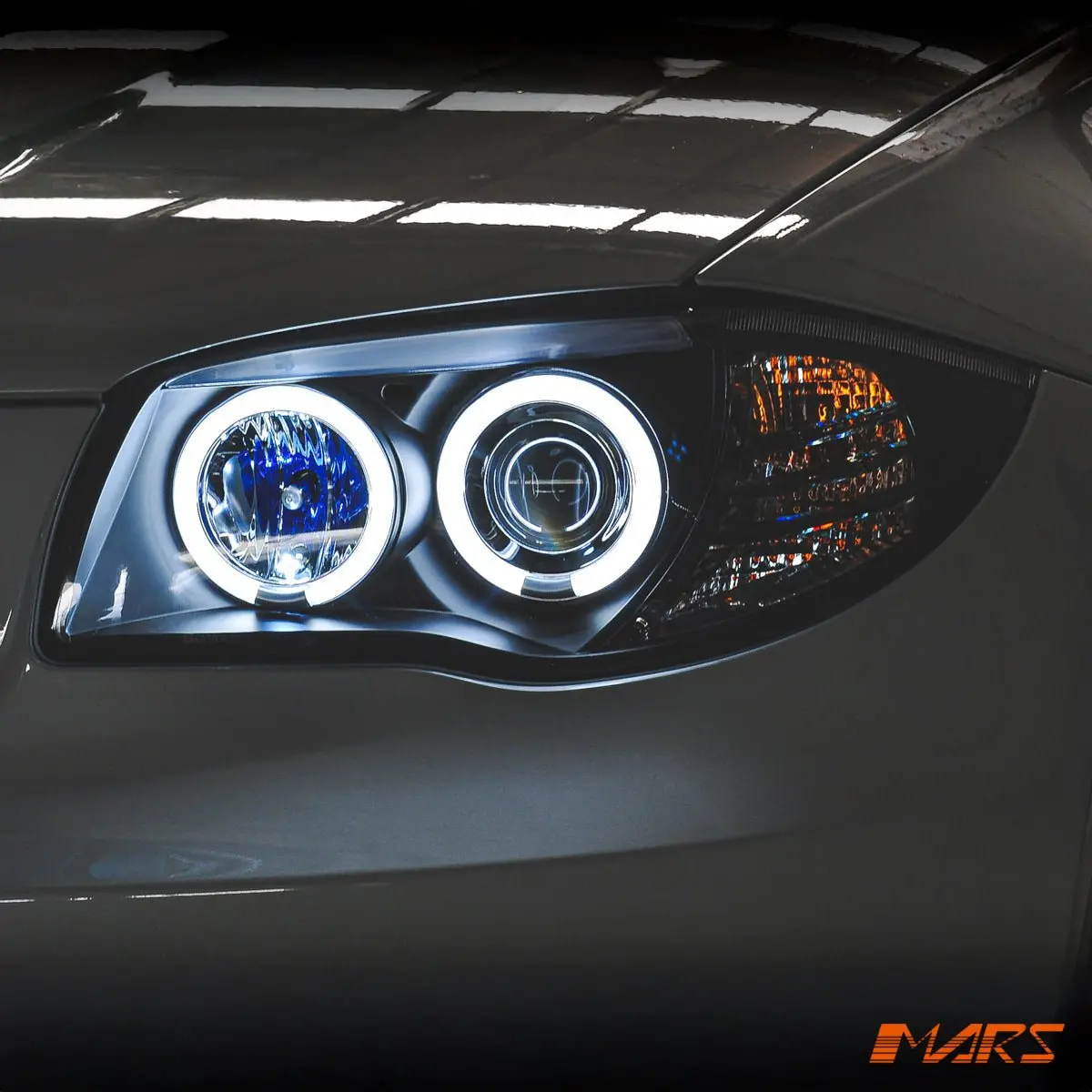 Black Ccfl Angel-Eyes Projector Head Lights For Bmw 1-Series E81 E87 Hatch E82 Coupe & E88 Convertible 2004-2013 1