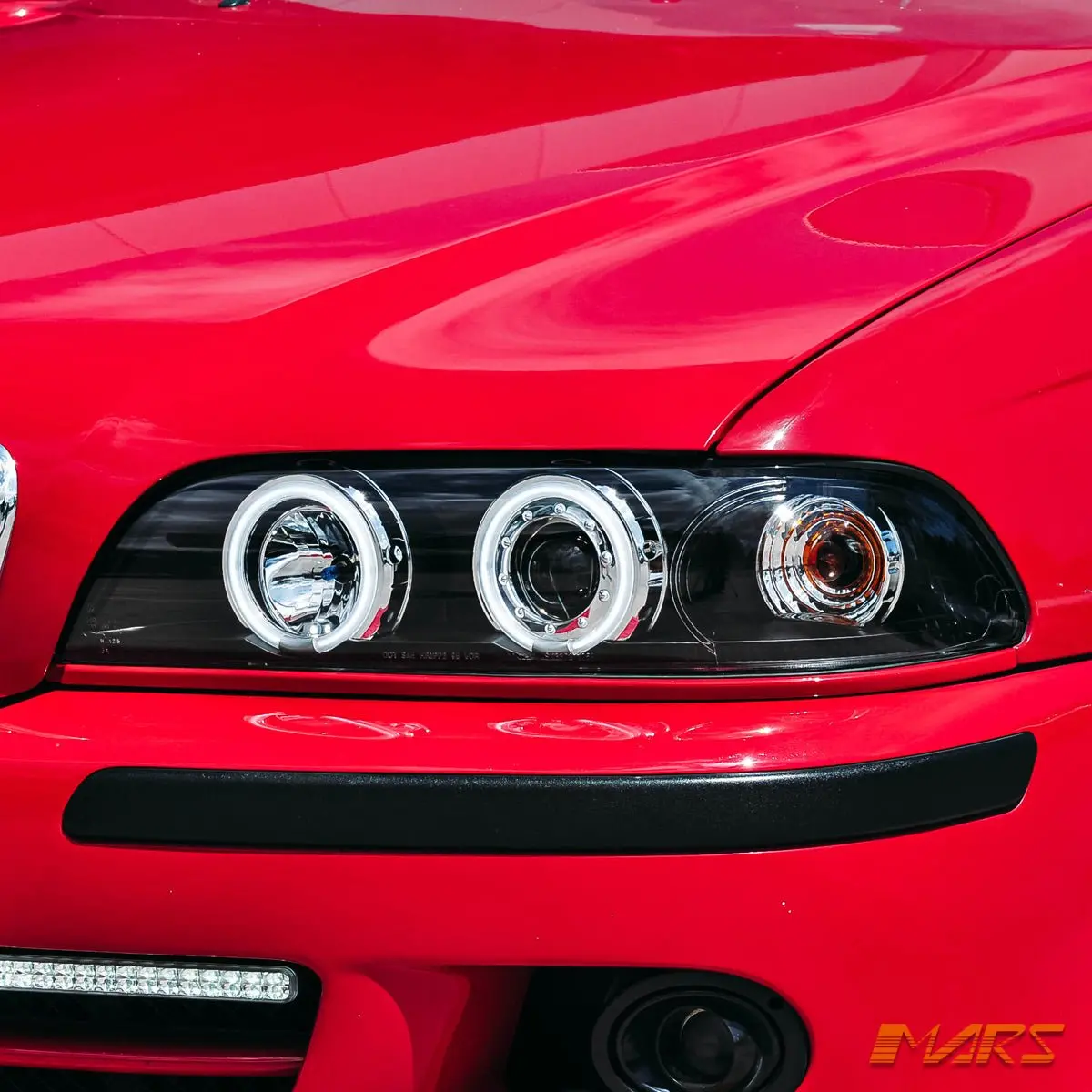 Black Ccfl Angel-Eyes Projector Head Lights For Bmw 5-Series E39 1995-2003 1