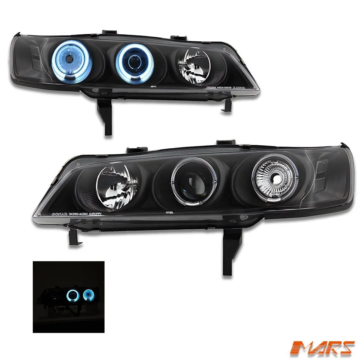 Black Ccfl Angel-Eyes Projector Head Lights For Honda Accord 1994-1997 1