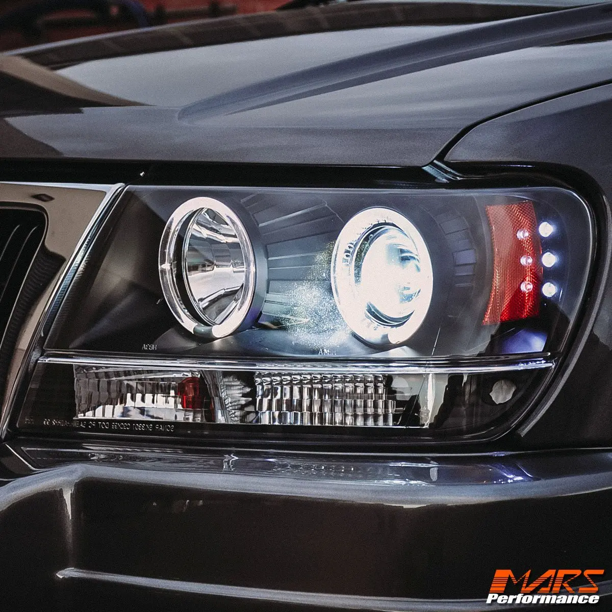 Black Ccfl Angel-Eyes Projector Head Lights For Jeep Grand Cherokee Wj 1999-2004 1