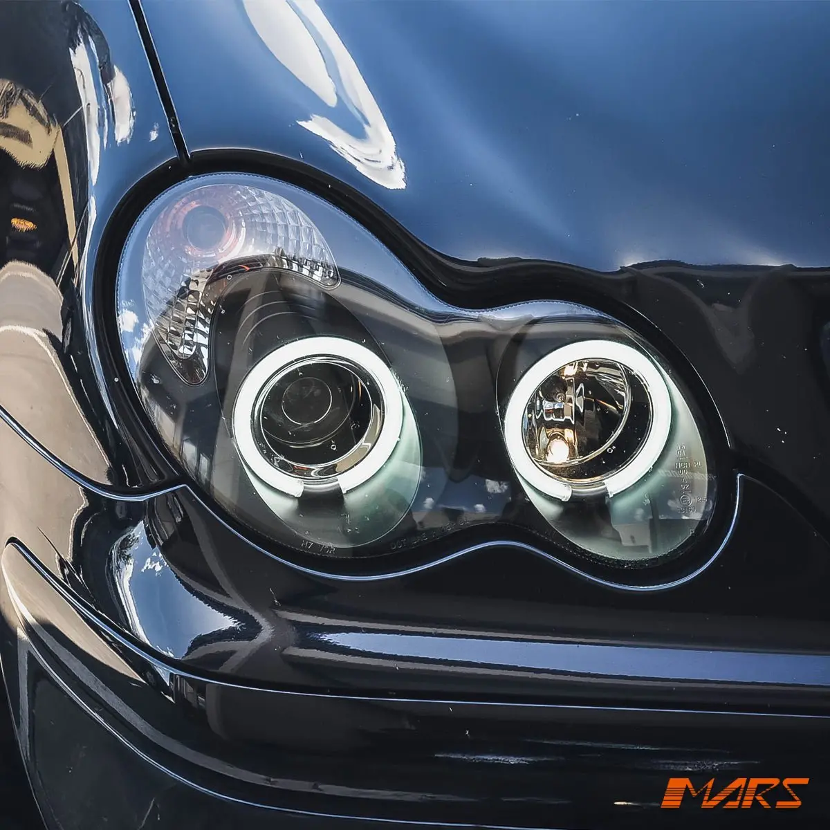 Black Ccfl Angel Eyes Projector Head Lights For Mercedes-Benz C-Class W203 Sedan & Wagon 2000-2007 1