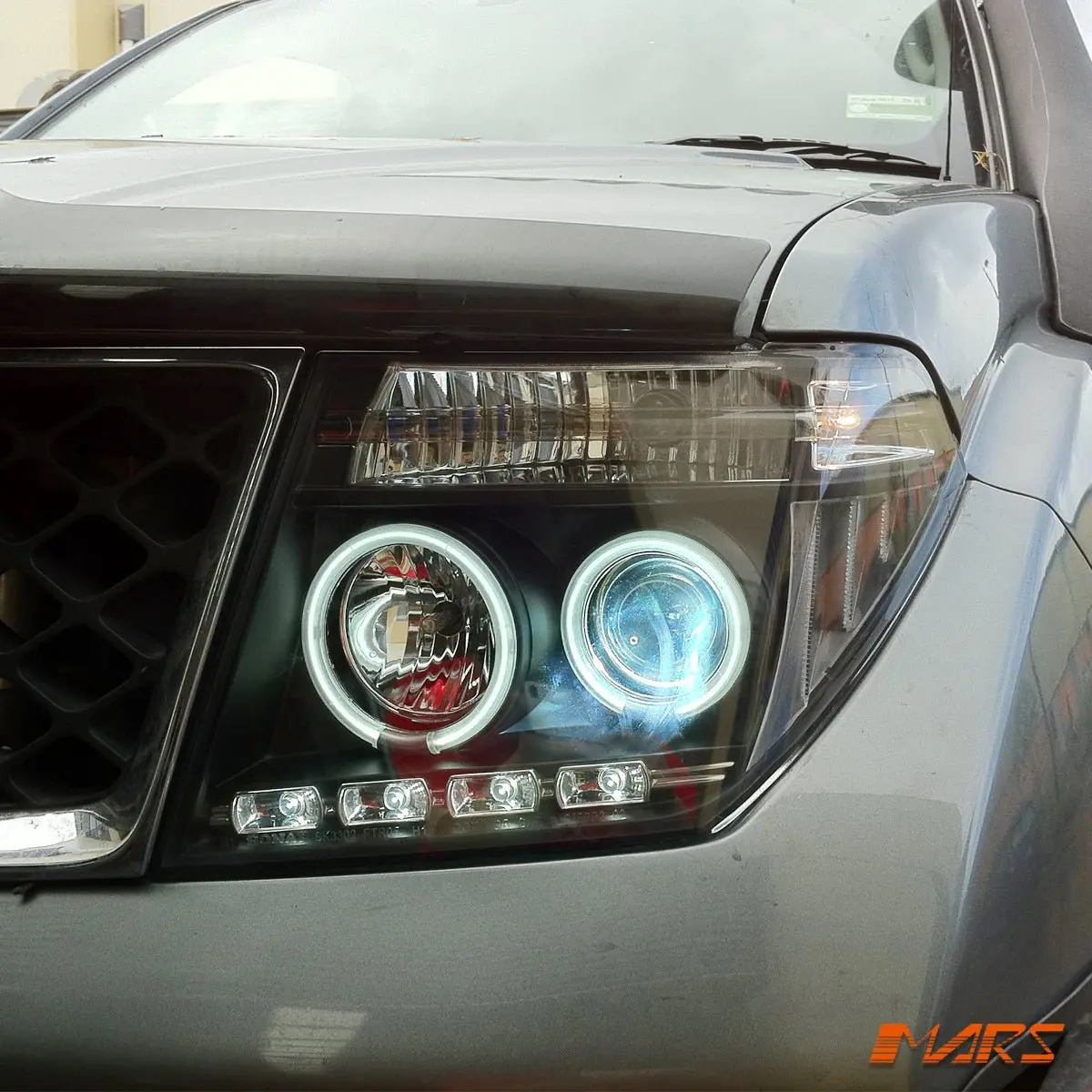 Black Ccfl Angel-Eyes Projector Head Lights For Nissan Pathfinder R51 & Navara D40 2004-2009 1