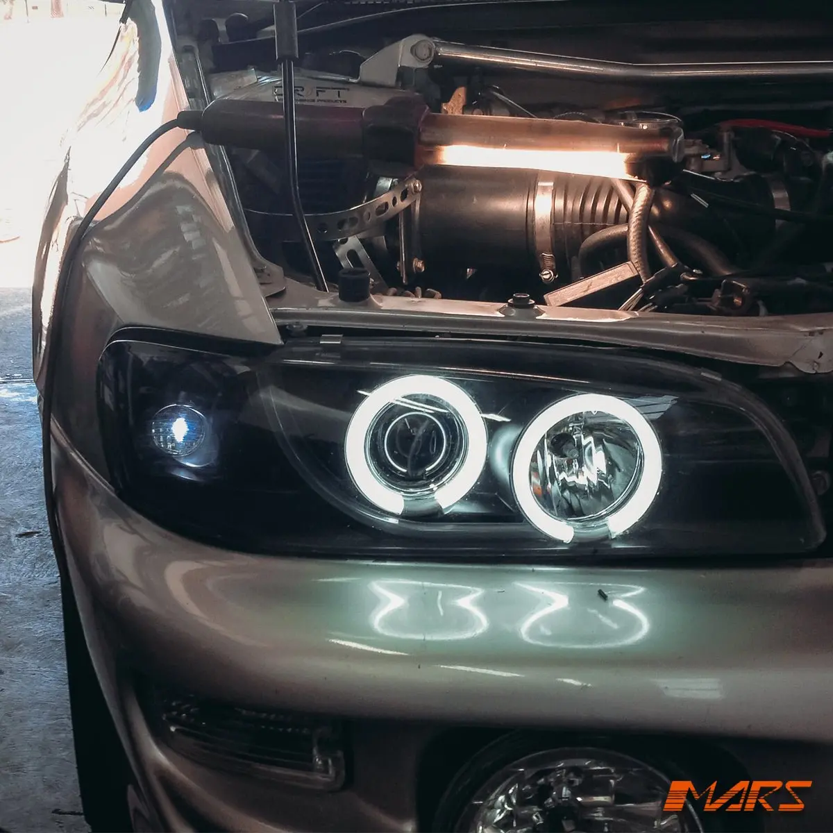 Black Ccfl Angel-Eyes Projector Head Lights For Subaru Impreza 1994-2000 Gc8 Gf8 22B 1