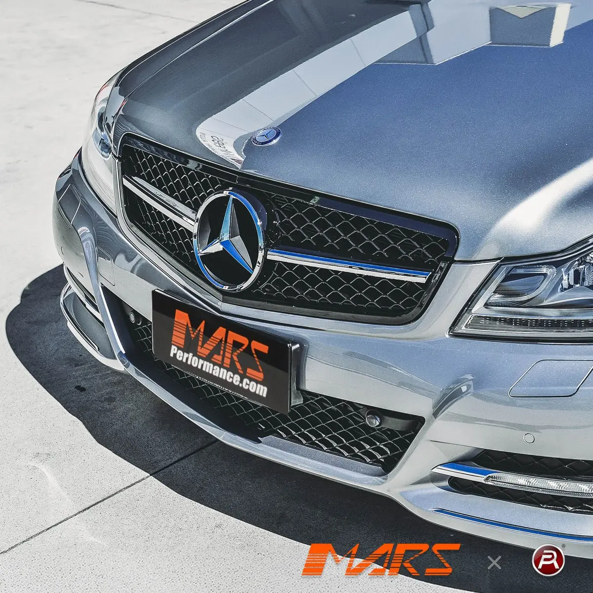 Black Chrome 507 Amg C63 Style Front Bumper Bar Grille Grill Bodykit For Mercedes-Benz C-Class W204 Sedan & C204 Coupe 2007-2014 1