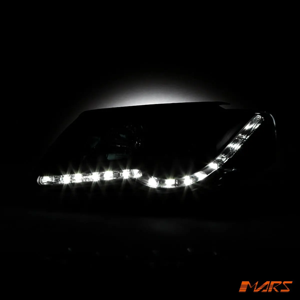 Black Drl Led Dual Beam Projector Head Lights For Volkswagen Vw Passat B6 2006-2010 2