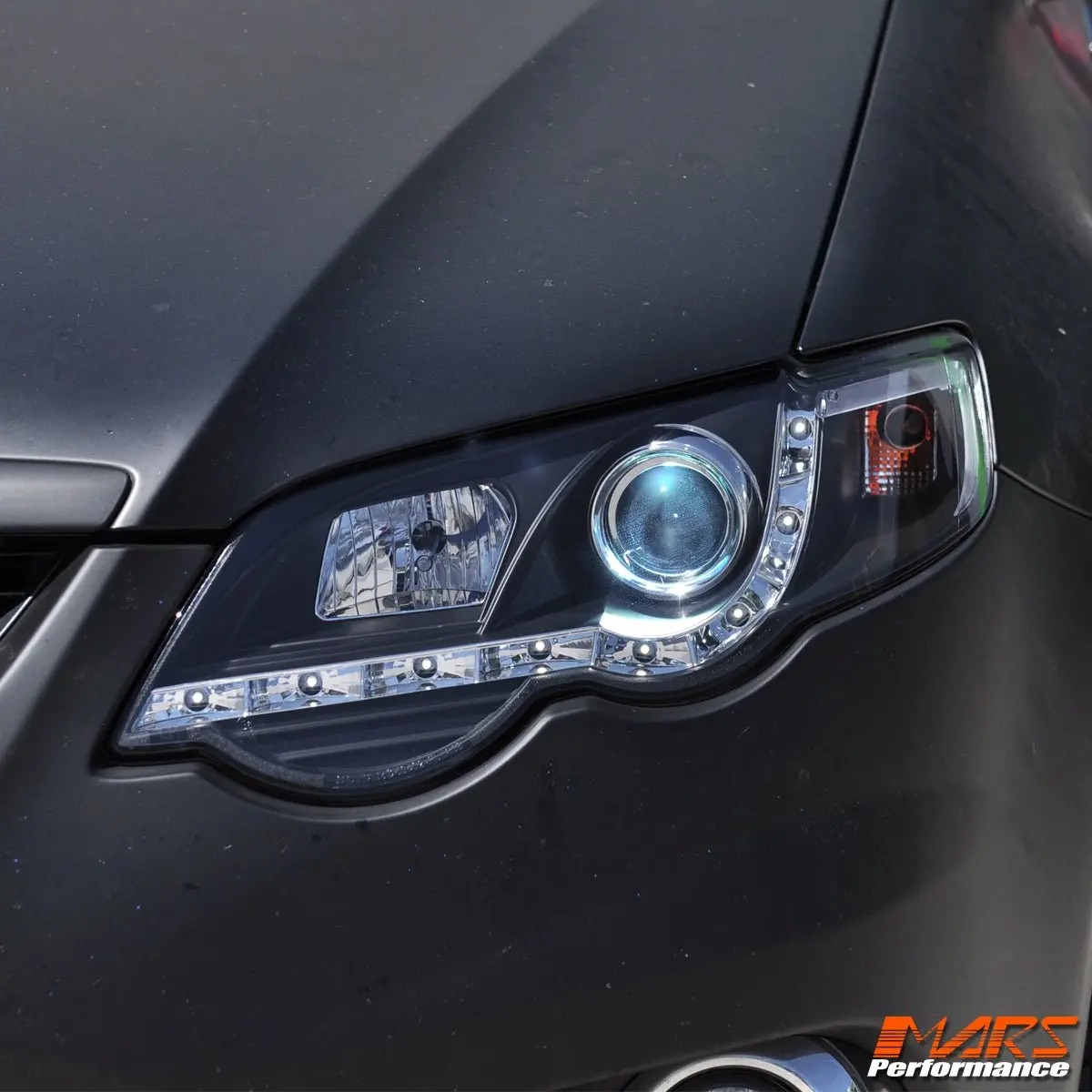 Black Drl Led Head Lights For Ford Fpv Series 2 Falcon Fg Xr6 & Xr8 Sedan & Ute 1