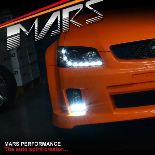 Black Drl Led Projector Head Lights For Holden Commodore & Hsv Ve Series 1 1