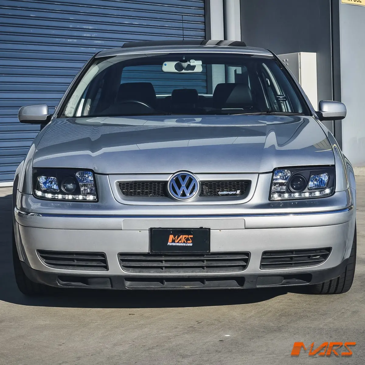 Black Drl Led Projector Head Lights For Volkswagen Bora & Jetta 1998-2004 Mk4 2
