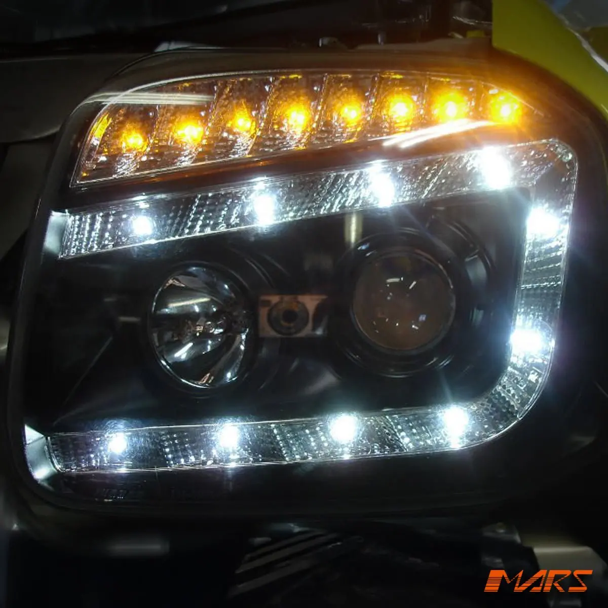 Black Drl Led Projector Head Lights With Led Indicators For Suzuki Jimny Sn 1999-2018 1