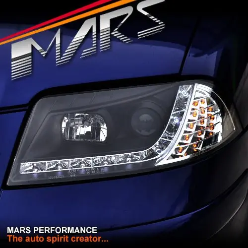 Black Drl Led Projector Head Lights With Led Indicators For Volkswagen Vw Passat 2001-2005 1