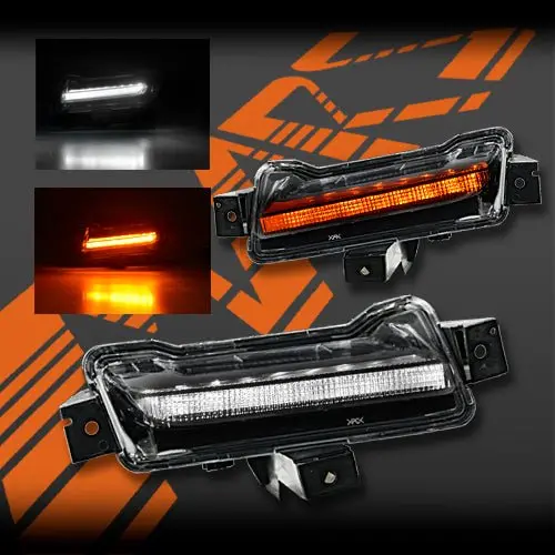 Black Drl Lights With Led Indicators Turn Signal For Chevrolet Camaro 2Ss 2016-2018 1