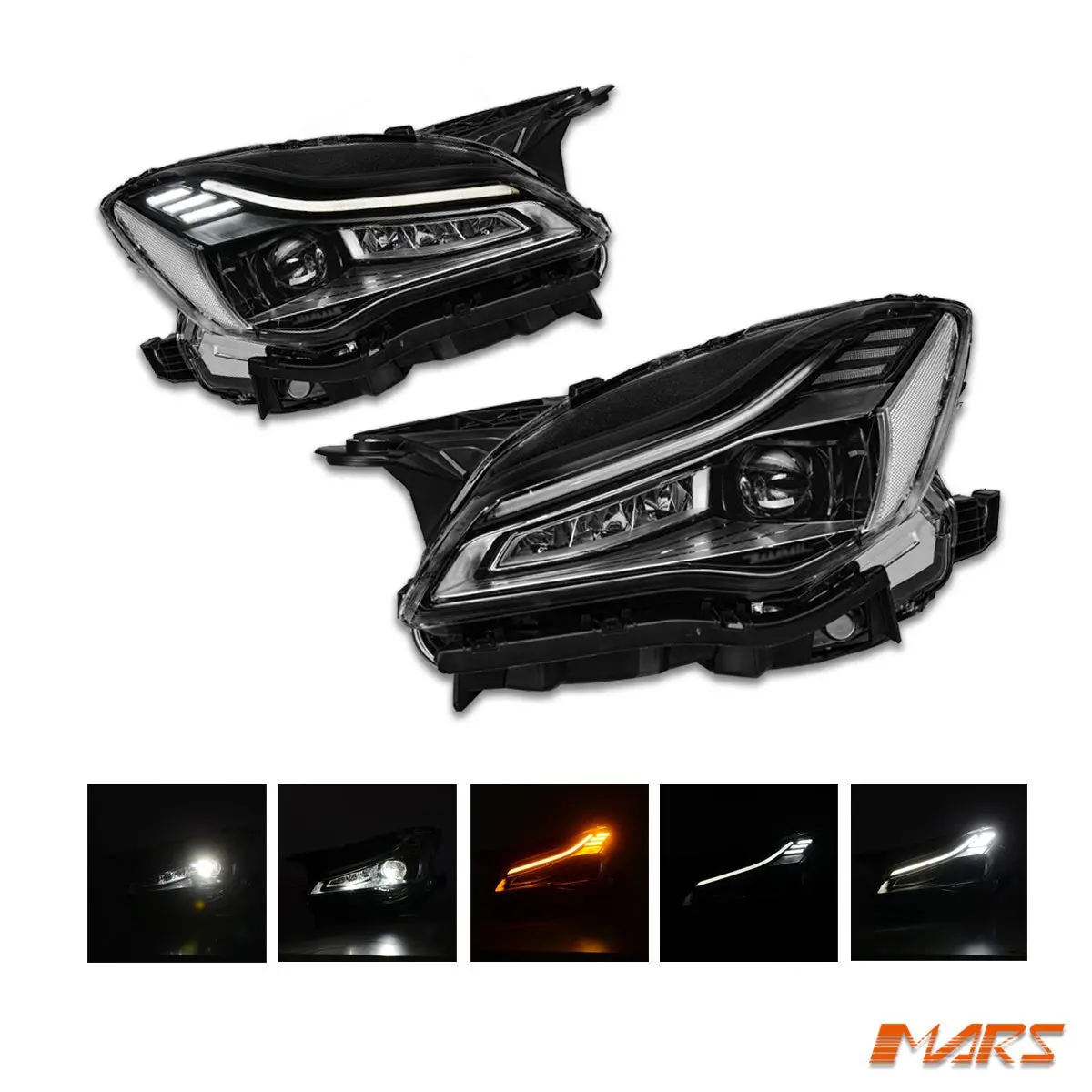 Black Facelift Trofeo Style Full Led Head Lights For Maserati Quattroporte M156 2013-2020 1