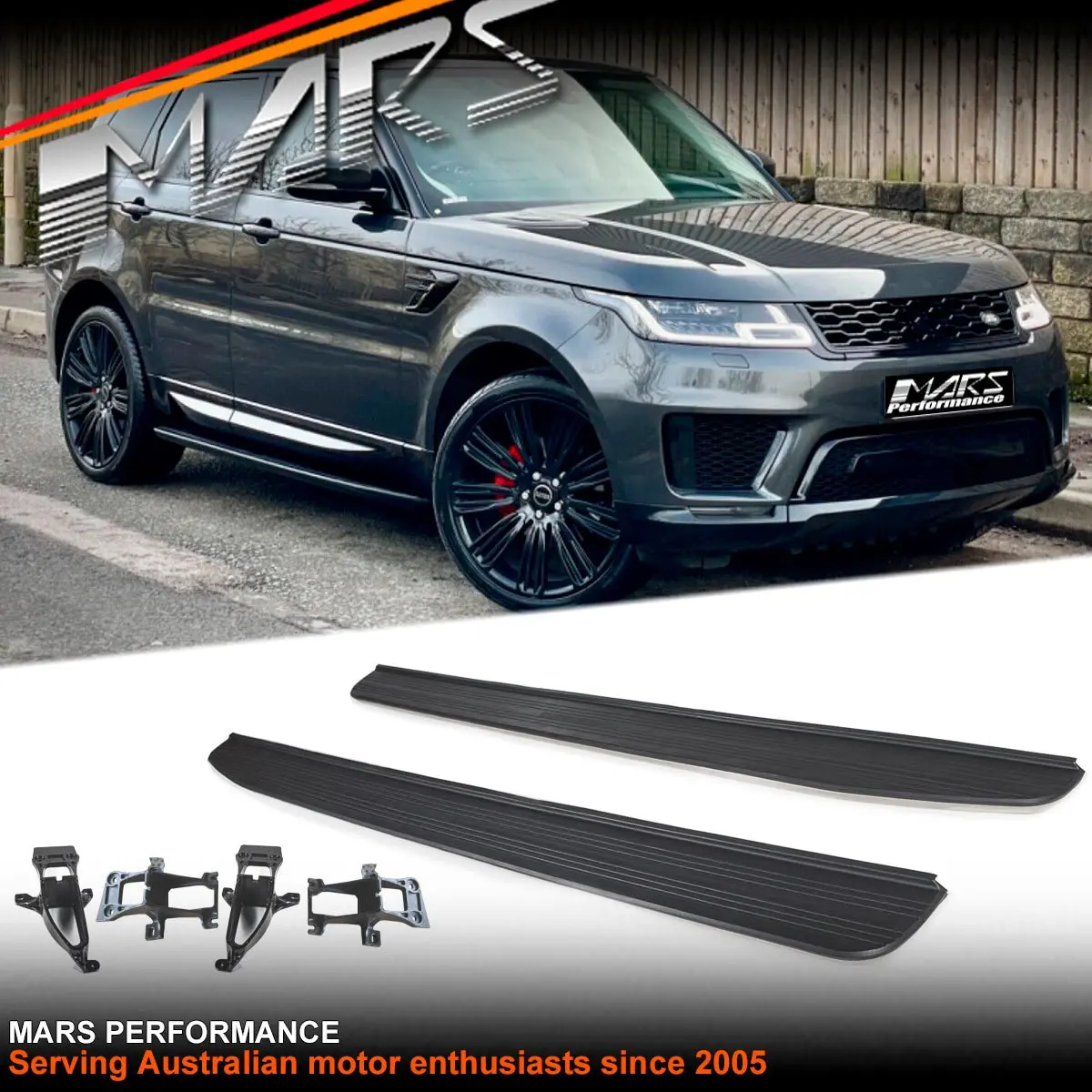 Black Foot Rest Running Boards Side Step Bar Bodykit For Land Rover Vouge L405 & Range Rover Sport L494 2013-2022 1