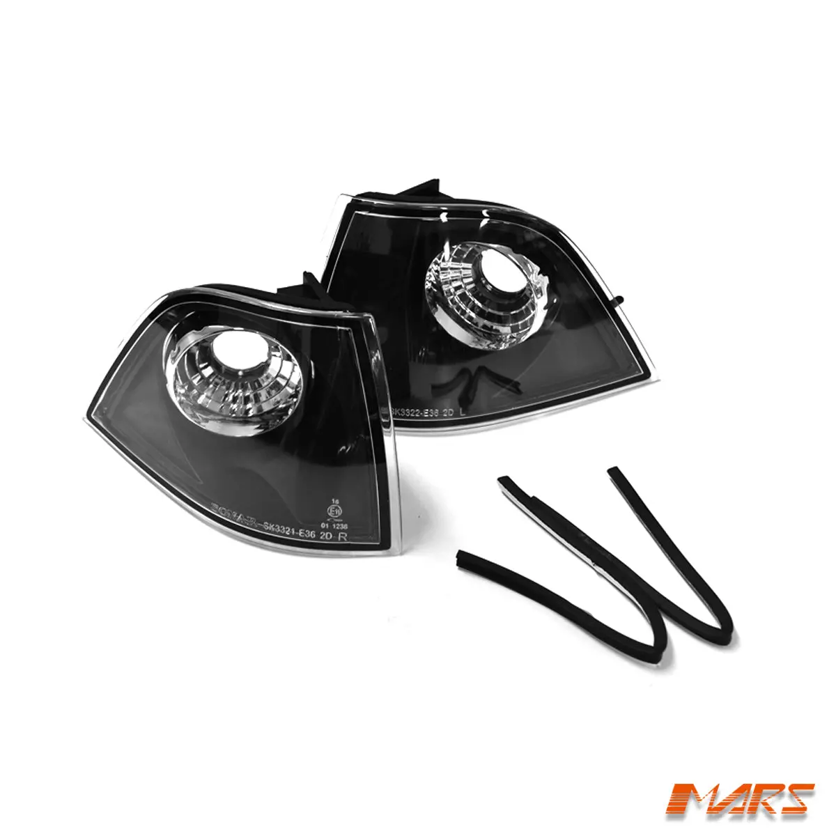 Black Front Bumper Bar Turn Signal Indicator Corner Lights For Bmw E36 3-Series 2 Doors Coupe 1992-1999 1