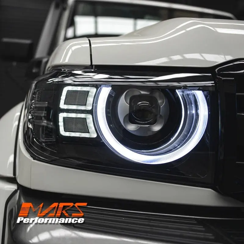 Black Full Led Dual Beam Head Lights For Toyota Landcruiser 70 Series 2007-2022, Fj70 Lc73 Lc76 Lc78 Lc79 1