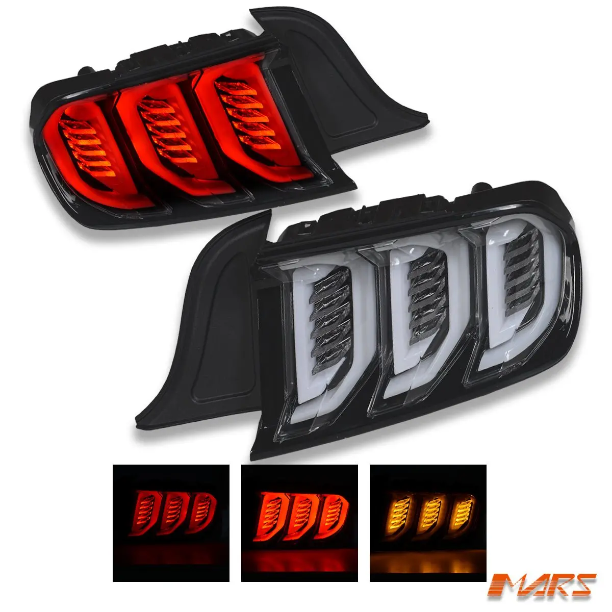 Black Full Led Tail Lights With Sequential Indicator For Ford Mustang Fm Fn 2015-2022 1