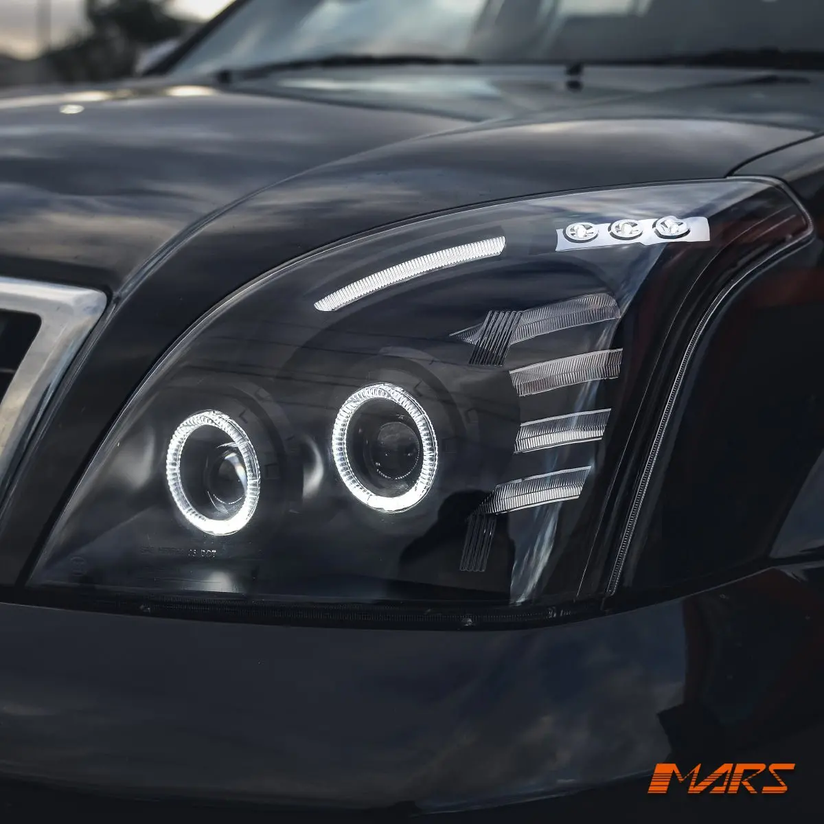 Black High Power Angel Eyes Projector Head Lights For Toyota Landcruiser Prado 120 Series Lc120 Fj120 2003-2009 1