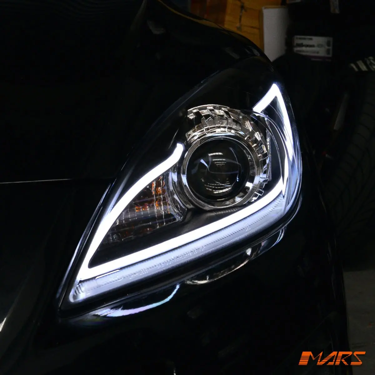 Black Led 3D Drl Style Projector Head Lights For Mazda 3 Bl 2009-2013 Sedan & Hatch 1