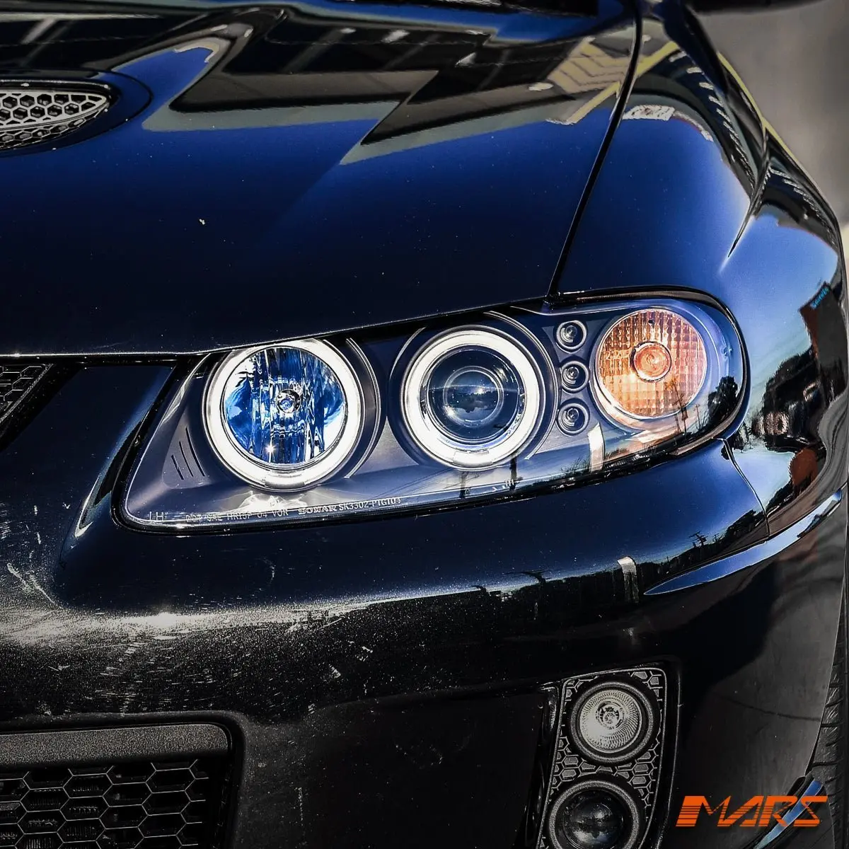Black Led & Ccfl Angel Eyes Projector Head Lights For Holden Vz Monaro 2004-2006 & Hsv Coupe Vz 1