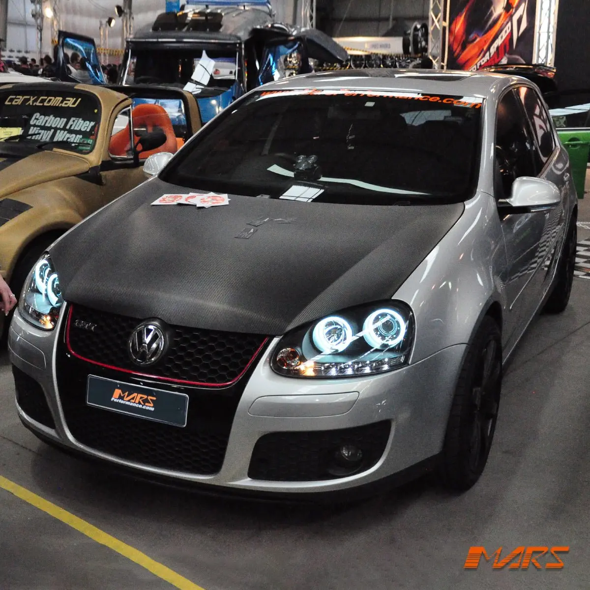 Black Led Drl & Angel Eyes Projector Head Lights For Volkswagen Vw Golf Mk-5 V 2004-2009 2