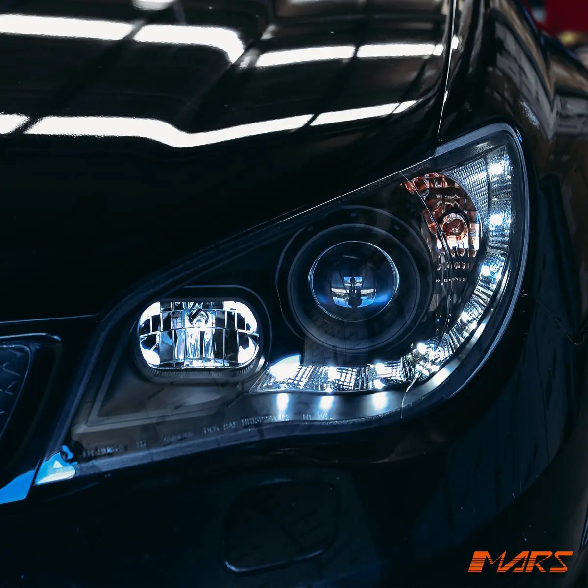 Black Led Drl Day-Time Projector Head Lights For Subaru Impreza 2005-2007 1