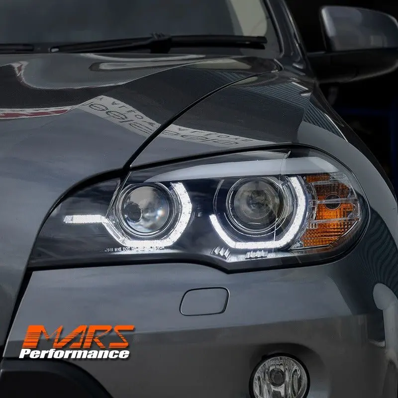 Black Led Drl Projector Head Lights For Bmw X-Series X5 E70 -Suit Stock Xenon / Afs Model Only 1