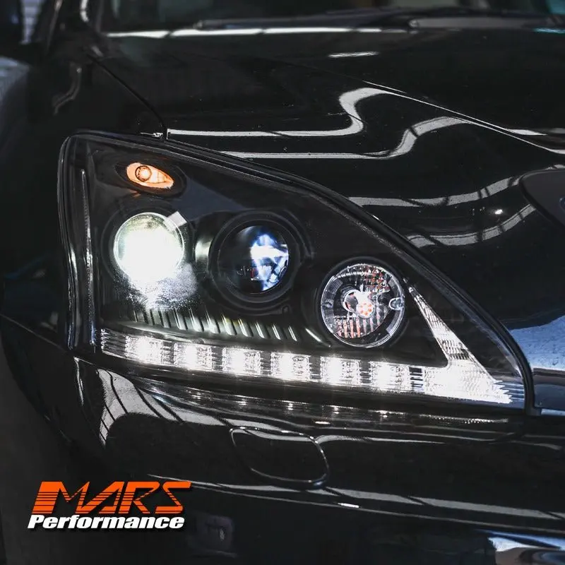 Black Led Drl Projector Head Lights For Lexus Rx330 Rx350 Rh400h Xu30 Rx 2003-2008 1