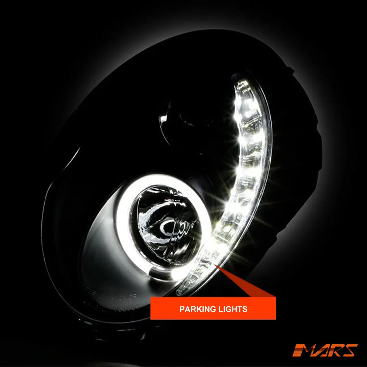 Black Led Drl Projector Head Lights For Mini Cooper R50 & Cooper S R53 2001-2006 2